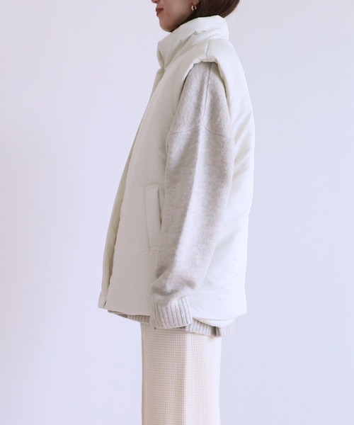 reca（レカ）の「マルチウェイ中綿コート（ダウンジャケット/コート・レディース・ブラック/アイボリー・FREE）」の10枚目の写真