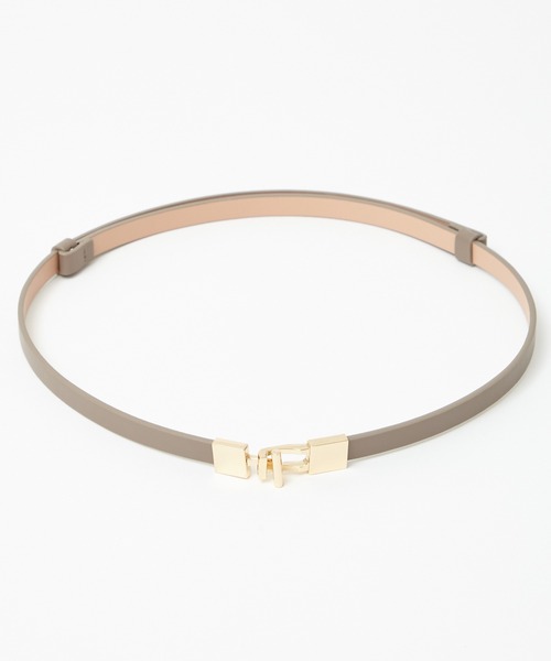 AIMER（エメ）の「スクエアバックルスライド式ベルト（ベルト・レディース・ブラック×ゴールド/ベージュ系その他/ブラック×シルバー/ベージュ系その他2/ベージュ・FREE）」の22枚目の写真