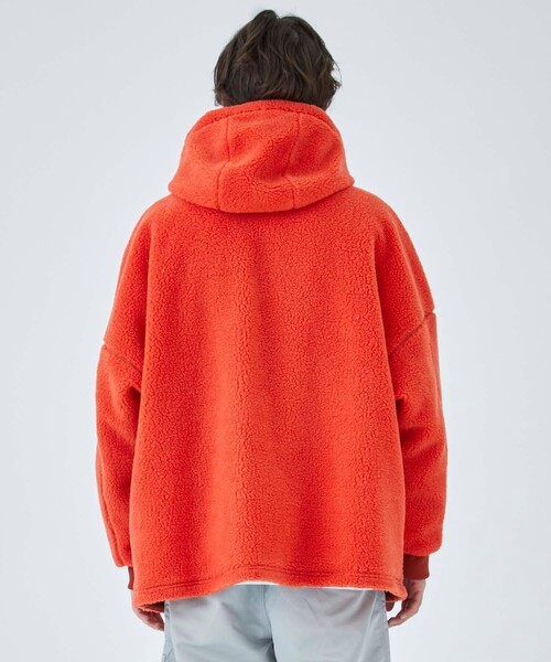 CITY TOKYO（シティトウキョウ）の「【防風/保温】ボアフリースパーカー /リラックスフィット（ブルゾン・メンズ・オフホワイト/オレンジ/ブラック・1/2）」の4枚目の写真