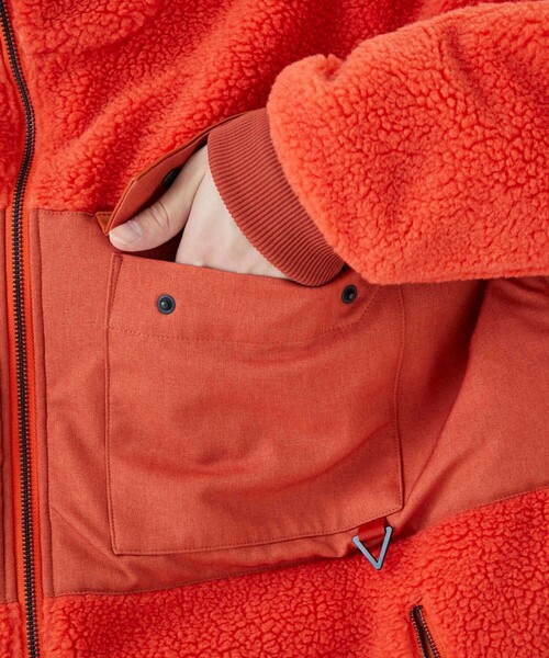 CITY TOKYO（シティトウキョウ）の「【防風/保温】ボアフリースパーカー /リラックスフィット（ブルゾン・メンズ・オフホワイト/オレンジ/ブラック・1/2）」の16枚目の写真