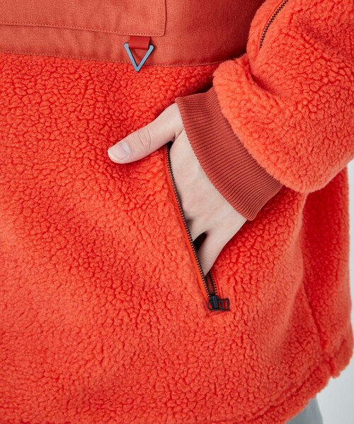 CITY TOKYO（シティトウキョウ）の「【防風/保温】ボアフリースパーカー /リラックスフィット（ブルゾン・メンズ・オフホワイト/オレンジ/ブラック・1/2）」の13枚目の写真