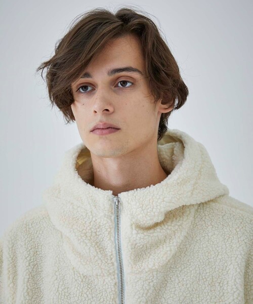 CITY TOKYO（シティトウキョウ）の「【防風/保温】ボアフリースパーカー /リラックスフィット（ブルゾン・メンズ・オフホワイト/オレンジ/ブラック・1/2）」の17枚目の写真