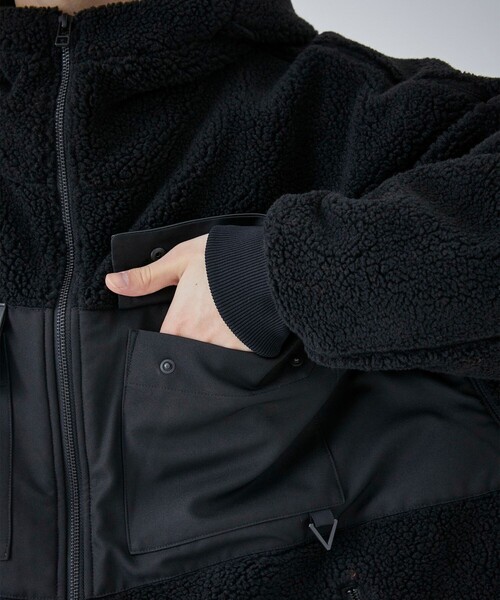 CITY TOKYO（シティトウキョウ）の「【防風/保温】ボアフリースパーカー /リラックスフィット（ブルゾン・メンズ・オフホワイト/オレンジ/ブラック・1/2）」の7枚目の写真