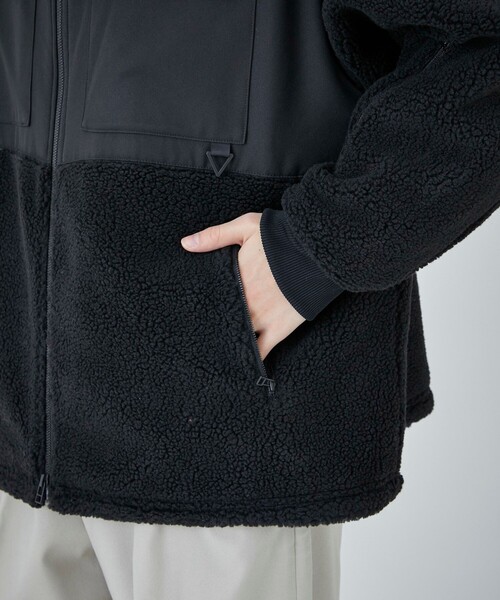 CITY TOKYO（シティトウキョウ）の「【防風/保温】ボアフリースパーカー /リラックスフィット（ブルゾン・メンズ・オフホワイト/オレンジ/ブラック・1/2）」の11枚目の写真