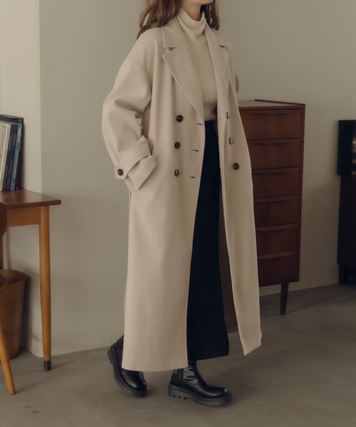 fupel（フぺル）の「2WAYダブルケープコート（チェスターコート・レディース・アイボリー/ブラック・SMALL/MEDIUM）」の18枚目の写真