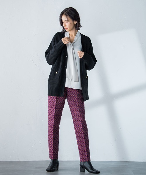 LAUTREAMONT(ロートレアモン)の「DEVEAUXジャガードテーパードパンツ≪洗濯機で洗える≫(スラックス・レディース・ピンク系その他/グリーン系その他・9号/11号)」の17枚目の写真