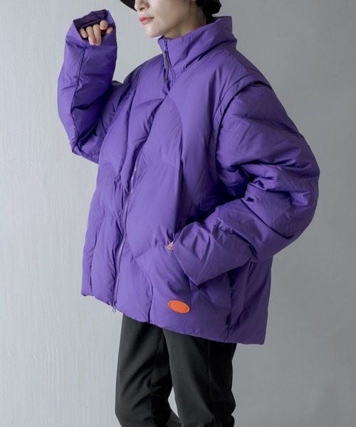 PUMA(プーマ)の「【PUMA×PAM(プーマ×パム)】 PUFFER JACKET(その他アウター・レディース・グリーン/バイオレット・MEDIUM)」の2枚目の写真