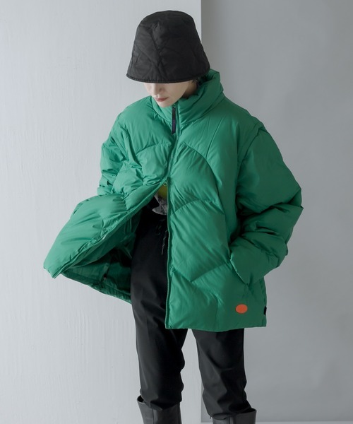 PUMA(プーマ)の「【PUMA×PAM(プーマ×パム)】 PUFFER JACKET(その他アウター・レディース・グリーン/バイオレット・MEDIUM)」の3枚目の写真