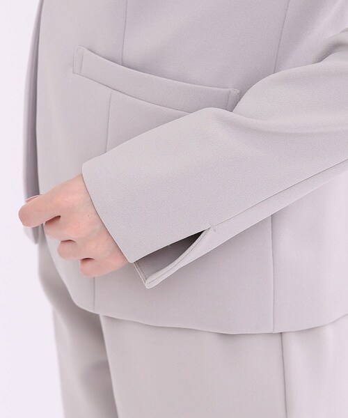 couture brooch(クチュールブローチ)の「◆ハイストレッチジョーゼット ノーラペルジャケット(ノーカラージャケット・レディース・ブラック/ライトグレー・38/40/42)」の22枚目の写真