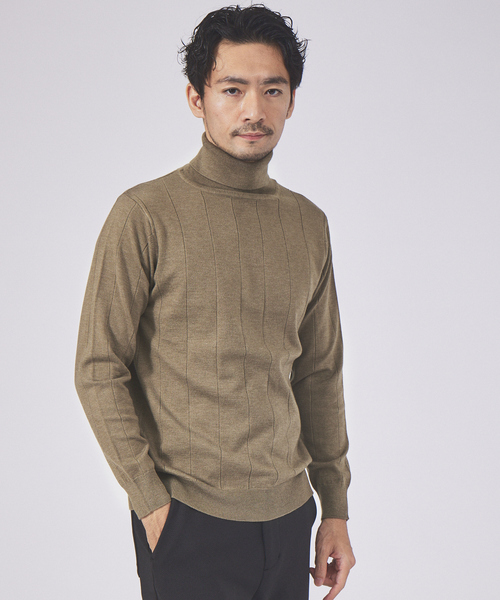 ABAHOUSE GRAY(アバハウスグレイ)の「【12ゲージ】針抜き タートルネック ニット(ニット/セーター・メンズ・ブラック/バイオレット/ホワイト/モカ/ライトグレー・48/46)」の19枚目の写真