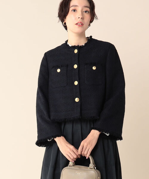 NOLLEY'S（ノーリーズ）の「ツイードショートジャケット（ノーカラー