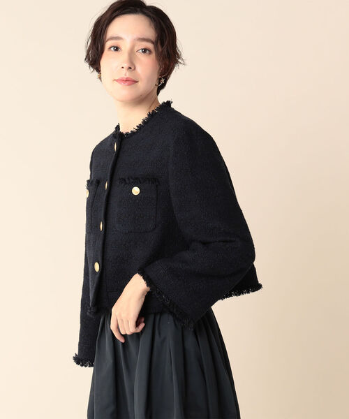 NOLLEY'S（ノーリーズ）の「ツイードショートジャケット（ノーカラー