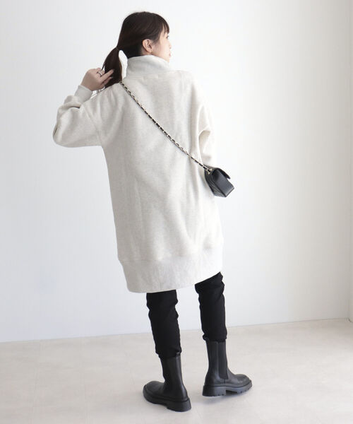 fredy emue（フレディエミュ）の「起毛裏毛ハーフZIPチュニックワンピース（ワンピース・レディース・アイボリー/カーキ/チャコールグレー・38）」の7枚目の写真
