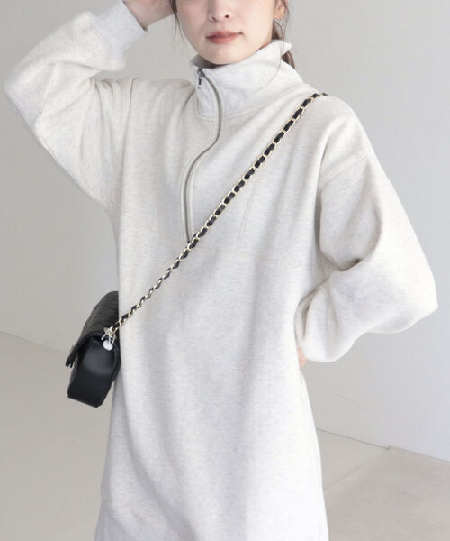 fredy emue（フレディエミュ）の「起毛裏毛ハーフZIPチュニックワンピース（ワンピース・レディース・アイボリー/カーキ/チャコールグレー・38）」の10枚目の写真