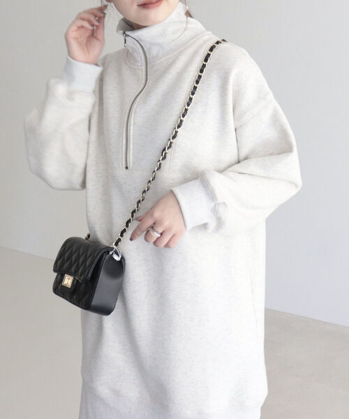 fredy emue（フレディエミュ）の「起毛裏毛ハーフZIPチュニックワンピース（ワンピース・レディース・アイボリー/カーキ/チャコールグレー・38）」の11枚目の写真