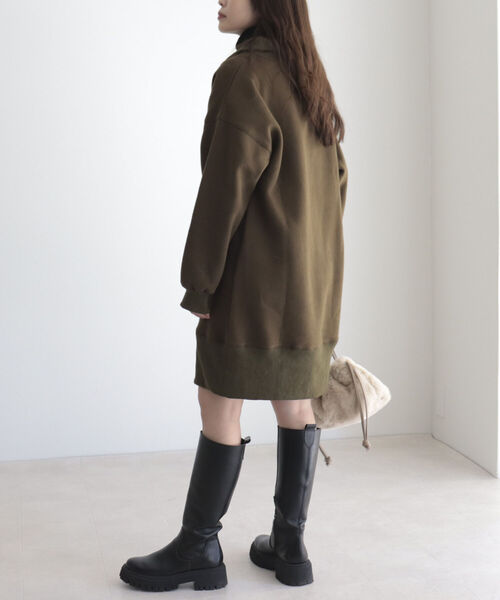 fredy emue（フレディエミュ）の「起毛裏毛ハーフZIPチュニックワンピース（ワンピース・レディース・アイボリー/カーキ/チャコールグレー・38）」の15枚目の写真