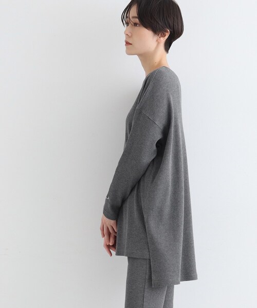 INDIVI（インディヴィ）の「【LIFE/SETUP可能】ワッフルプルオーバー（Tシャツ/カットソー・レディース・チャコール/ライトグレー系8・34/38）」の13枚目の写真