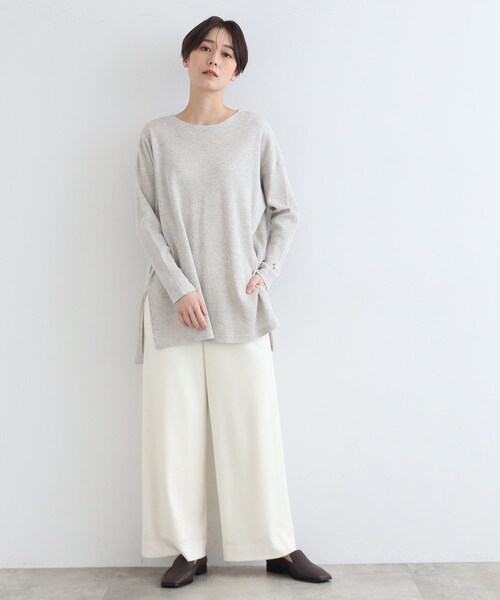 INDIVI（インディヴィ）の「【LIFE/SETUP可能】ワッフルプルオーバー（Tシャツ/カットソー・レディース・チャコール/ライトグレー系8・34/38）」の8枚目の写真