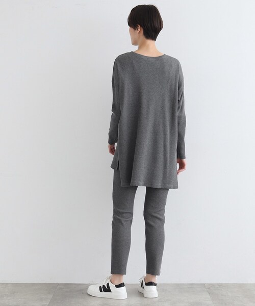 INDIVI（インディヴィ）の「【LIFE/SETUP可能】ワッフルプルオーバー（Tシャツ/カットソー・レディース・チャコール/ライトグレー系8・34/38）」の4枚目の写真