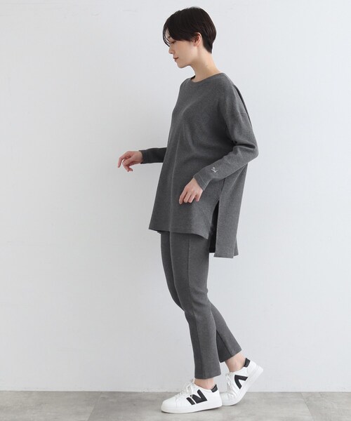 INDIVI（インディヴィ）の「【LIFE/SETUP可能】ワッフルプルオーバー（Tシャツ/カットソー・レディース・チャコール/ライトグレー系8・34/38）」の3枚目の写真