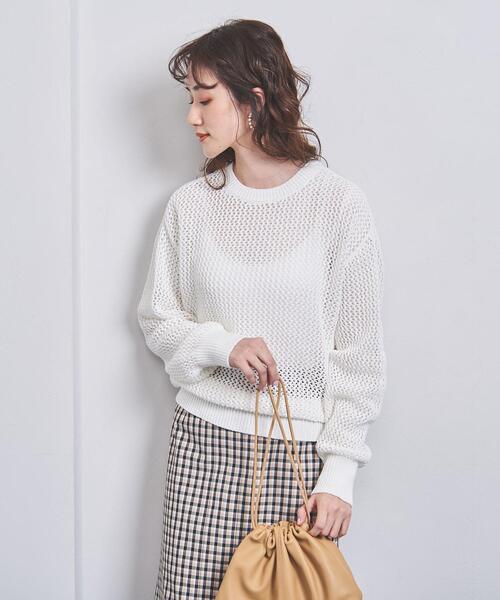 6 ユナイテッドアローズ　メッシュ　トップス BEAUTY&YOUTH UNITED ARROWS｜<6(ROKU)>ドット メッシュ