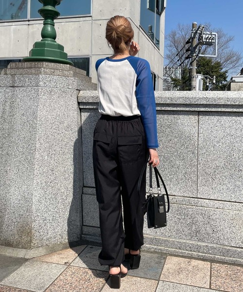 audrey and john wad(オードリーアンドジョンワッド)の「チュールスリーブ配色クルーネックカットソー -手洗い可-(Tシャツ/カットソー・レディース・ブルー/アイボリー/ラベンダー/オレンジ・FREE)」の19枚目の写真