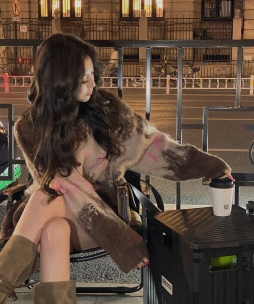 DIAVEL（ディアベル）の「ロゴミックスジャガードニット（ニット/セーター・レディース・グレー/モカ・M）」の8枚目の写真