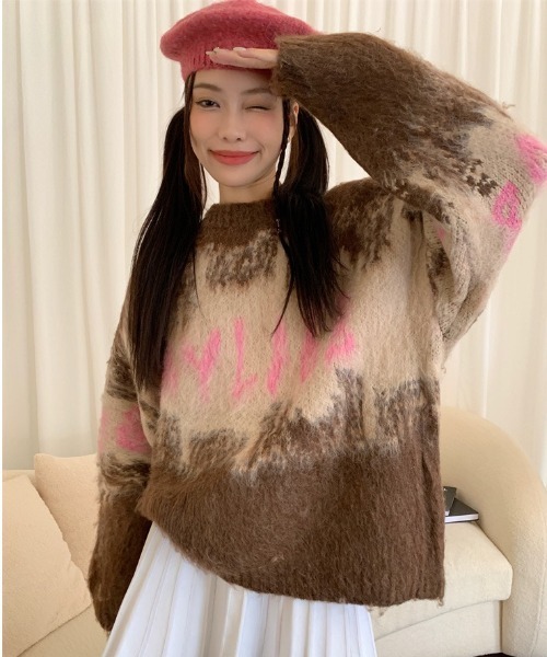 DIAVEL（ディアベル）の「ロゴミックスジャガードニット（ニット/セーター・レディース・グレー/モカ・M）」の10枚目の写真