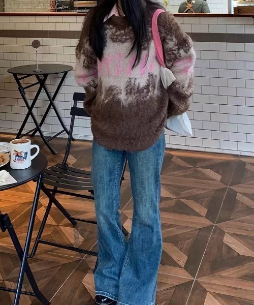 DIAVEL（ディアベル）の「ロゴミックスジャガードニット（ニット/セーター・レディース・グレー/モカ・M）」の9枚目の写真