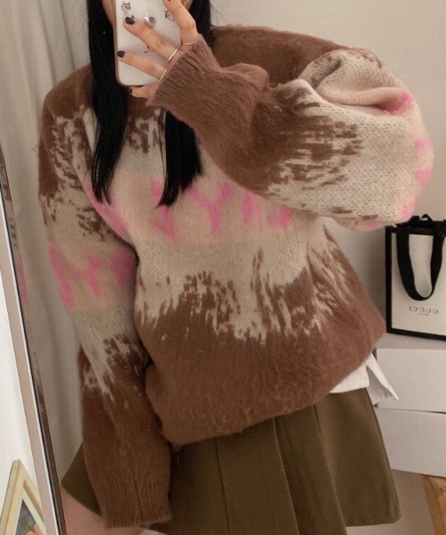 DIAVEL（ディアベル）の「ロゴミックスジャガードニット（ニット/セーター・レディース・グレー/モカ・M）」の17枚目の写真