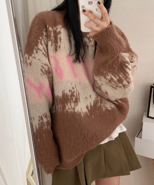 DIAVEL（ディアベル）の「ロゴミックスジャガードニット（ニット/セーター・レディース・グレー/モカ・M）」の20枚目の写真