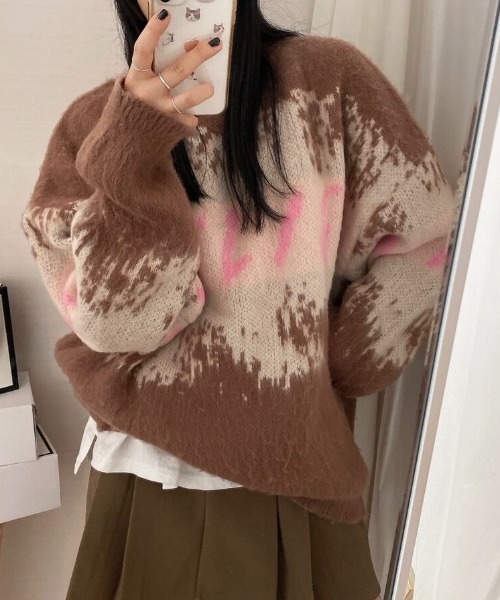 DIAVEL（ディアベル）の「ロゴミックスジャガードニット（ニット/セーター・レディース・グレー/モカ・M）」の22枚目の写真