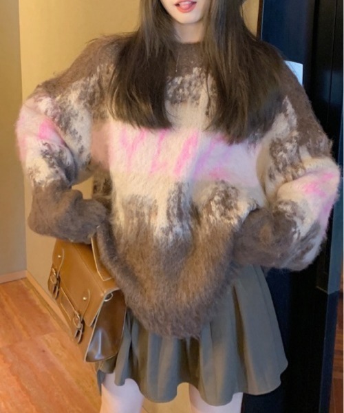 DIAVEL（ディアベル）の「ロゴミックスジャガードニット（ニット/セーター・レディース・グレー/モカ・M）」の12枚目の写真