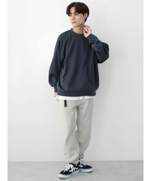 CRAFT STANDARD BOUTIQUE（クラフトスタンダードブティック）の「ニットフリーススウェット（ニット/セーター・メンズ・チャコールグレー/アイボリー/グレイッシュベージュ/ブラック・M/L）」の14枚目の写真