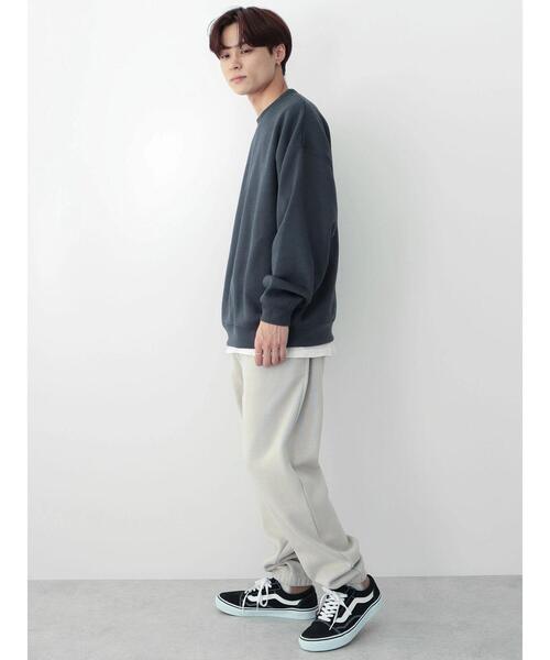 CRAFT STANDARD BOUTIQUE（クラフトスタンダードブティック）の「ニットフリーススウェット（ニット/セーター・メンズ・チャコールグレー/アイボリー/グレイッシュベージュ/ブラック・M/L）」の10枚目の写真