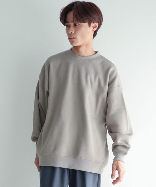 CRAFT STANDARD BOUTIQUE（クラフトスタンダードブティック）の「ニットフリーススウェット（ニット/セーター・メンズ・チャコールグレー/アイボリー/グレイッシュベージュ/ブラック・M/L）」の4枚目の写真