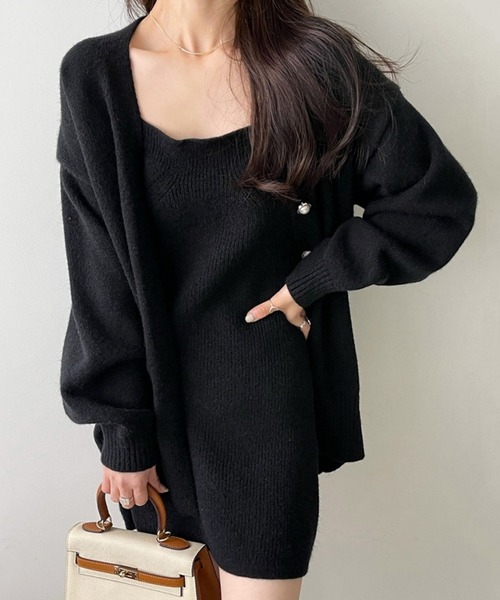 AsRiRe(アスリレイ)の「【AsRiRe】ニットカーディガン&キャミワンピース 2点セット(ワンピース・レディース・モカ/グレー/ブラック/アイボリー・M)」の21枚目の写真