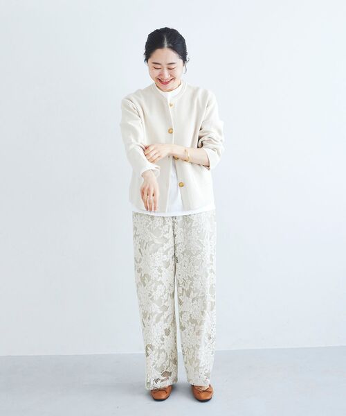 le.coeur blanc（ルクールブラン）の「ミラノリブニットジャケット（その他アウター・レディース・オフホワイト/ネイビー・38）」の11枚目の写真