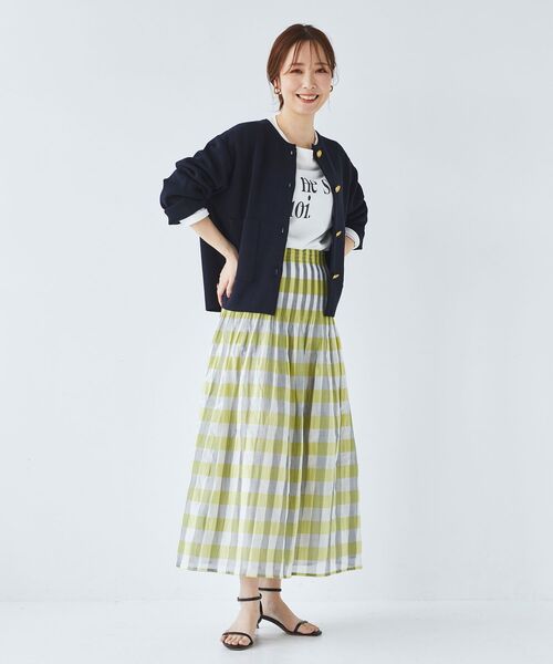 le.coeur blanc（ルクールブラン）の「ミラノリブニットジャケット（その他アウター・レディース・オフホワイト/ネイビー・38）」の21枚目の写真