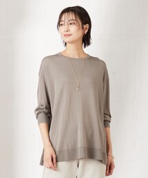 【洗える】 シルキーレーヨンストレッチ オーバーサイズ ニット