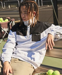 NYUDROP | 【NYUDROP】NYLON COMBINATION SIDE LINE PULLOVER SWEAT ナイロン切替 サイドライン プルオーバースウェット(スウェット)