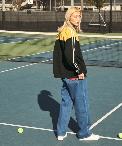 NYUDROP(ニュードロップ)の「【NYUDROP】NYLON COMBINATION SIDE LINE PULLOVER SWEAT ナイロン切替 サイドライン プルオーバースウェット(スウェット・メンズ・アッシュグレー/ブラック/ブルー/グリーン・M/L/XL)」の16枚目の写真