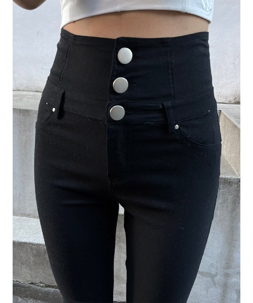 ENVYM（アンビー）の「ハイウエストボタンジェギンス（その他パンツ・レディース・ブラック・SMALL/MEDIUM）」の7枚目の写真