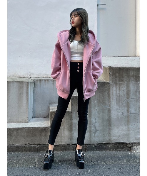 ENVYM（アンビー）の「ハイウエストボタンジェギンス（その他パンツ・レディース・ブラック・SMALL/MEDIUM）」の2枚目の写真