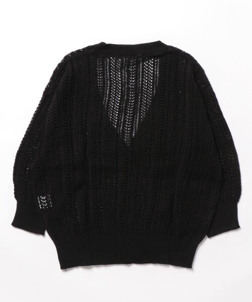 Honeys（ハニーズ）の「７分袖透かし編Ｖカーディガン（カーディガン/ボレロ・レディース・ライム/レッド/ベージュ/ブラック/アイボリー/ターコイズブルー・LL/L/M/S）」の18枚目の写真