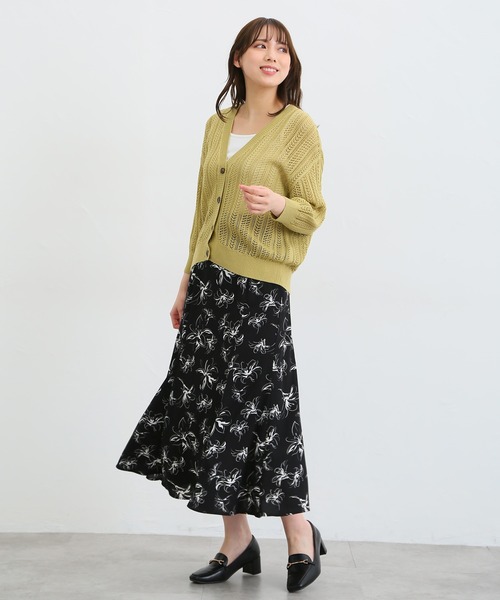 Honeys（ハニーズ）の「７分袖透かし編Ｖカーディガン（カーディガン/ボレロ・レディース・ライム/レッド/ベージュ/ブラック/アイボリー/ターコイズブルー・LL/L/M/S）」の12枚目の写真