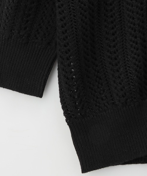 Honeys（ハニーズ）の「７分袖透かし編Ｖカーディガン（カーディガン/ボレロ・レディース・ライム/レッド/ベージュ/ブラック/アイボリー/ターコイズブルー・LL/L/M/S）」の16枚目の写真