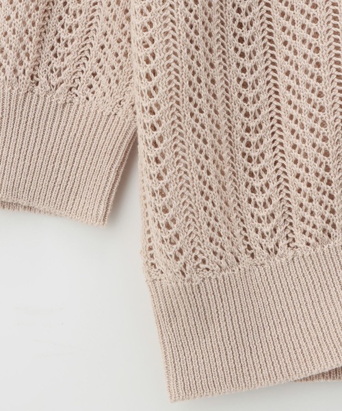 Honeys（ハニーズ）の「７分袖透かし編Ｖカーディガン（カーディガン/ボレロ・レディース・ライム/レッド/ベージュ/ブラック/アイボリー/ターコイズブルー・LL/L/M/S）」の17枚目の写真