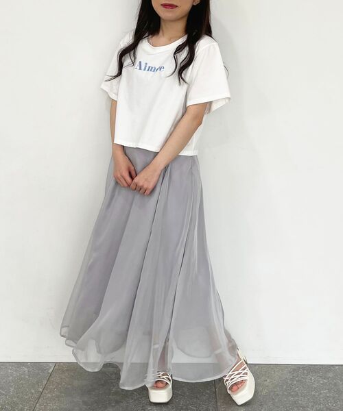 MAJESTIC LEGON（マジェスティックレゴン）の「【WEB限定】シアーレディキャミワンピ（ワンピース・レディース・グレイッシュベージュ/ライトグリーン/ブルー/ブラック/アイボリー・SMALL/MEDIUM/X-SMALL）」の17枚目の写真