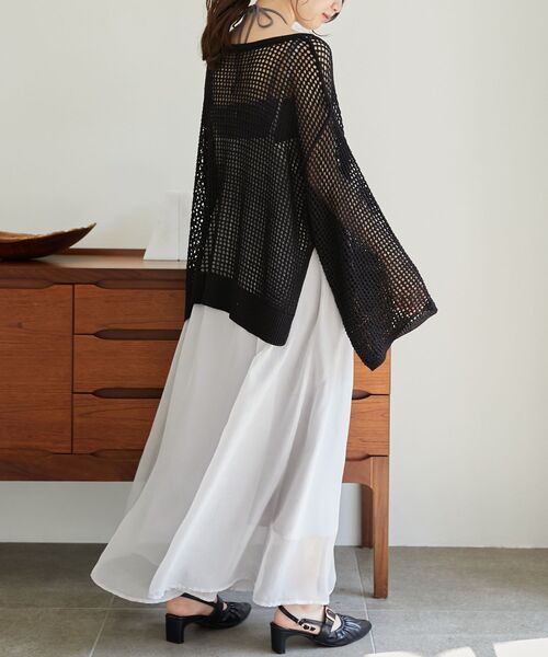 MAJESTIC LEGON（マジェスティックレゴン）の「【WEB限定】シアーレディキャミワンピ（ワンピース・レディース・グレイッシュベージュ/ライトグリーン/ブルー/ブラック/アイボリー・SMALL/MEDIUM/X-SMALL）」の22枚目の写真